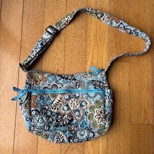 VERA BRADLEY 2009 Bali Blue Hipster Crossbody Quilted Purse Cotton RETIRED